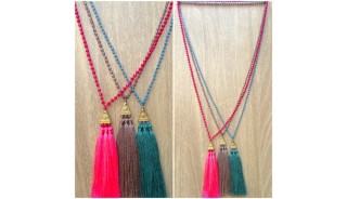 fashion necklace crystal beads tassels wholesale price free shipping